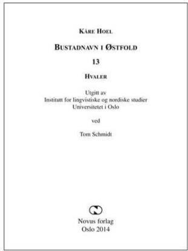 Bustadnavn i Østfold av Kåre Hoel