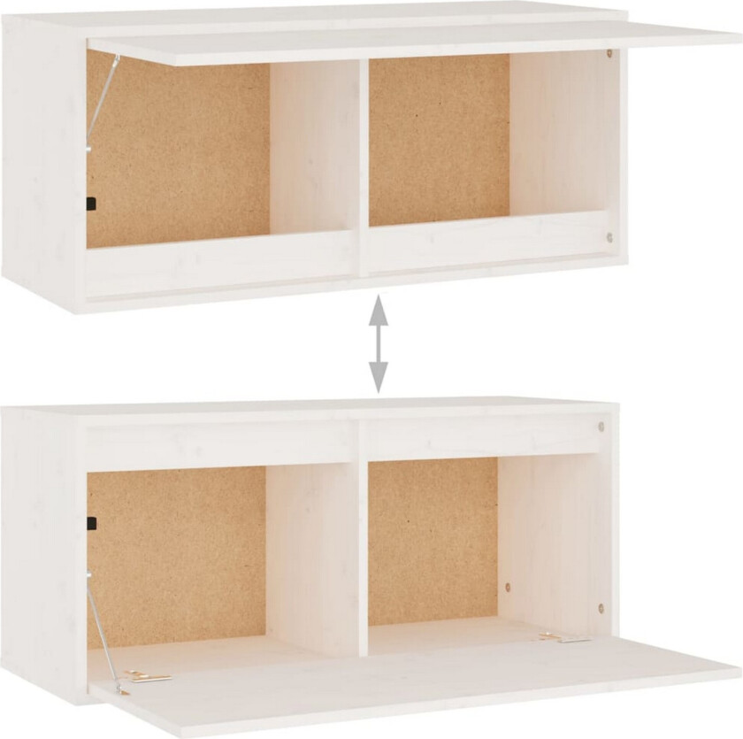TV-benker 4 stk hvit heltre furu