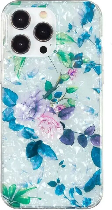 iPhone 15 Pro Fleksibelt Plastdeksel - Roser og Blader