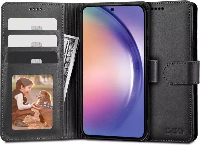 Tech-Protect Samsung Galaxy A54 (5G) Tech-Protect Lommebok Flip Deksel med Lommebok & Stativ Funksjon - Svart