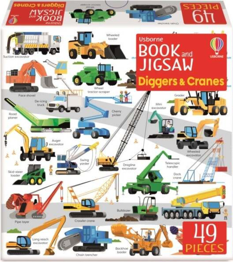 Usborne Book and Jigsaw Diggers and Cranes av Sam Smith