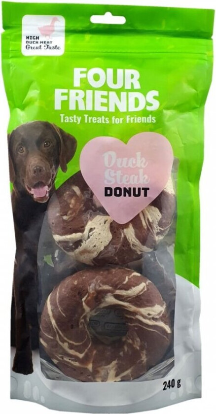FourFriends Dog Duck Steak Donut 2-pack