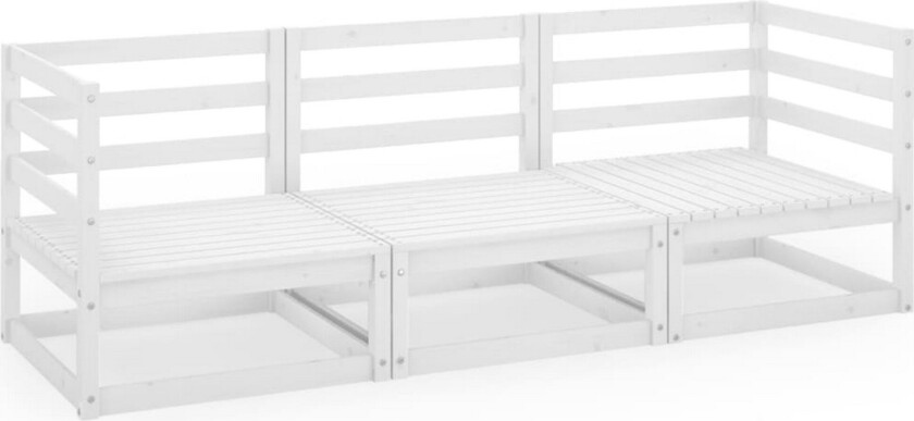 3-seters hagesofa hvit heltre furu