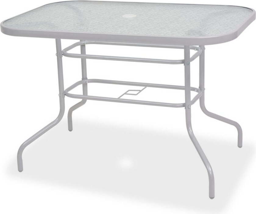 Utendørs spisestue 8 deler stål og textilene grå