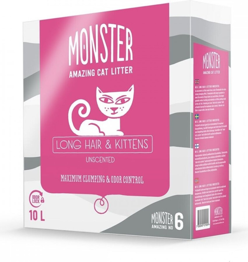 Monster Kattesand Long Hair & Kittens Unscented 10 liter