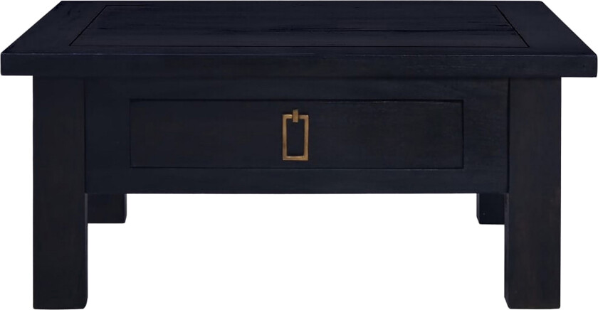 Salongbord lys svart kaffe 68x68x30 cm heltre mahogni