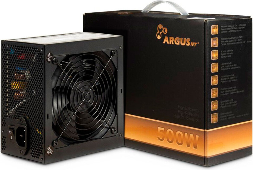 Argus BPS-500 Strømforsyning (PSU) - 500 Watt - 120 mm - 80 Plus Bronze sertifisert
