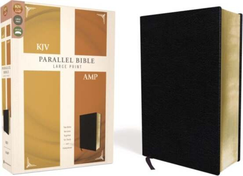 KJV, Amplified, Parallel Bible, Large Print, Bonded Leather, Black, Red Letter av Zondervan