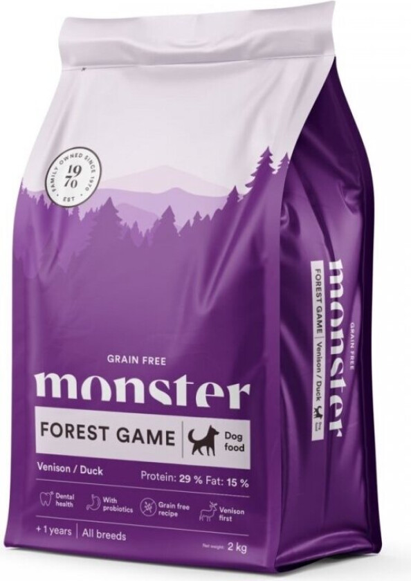 Monster Dog Adult All Breeds Grain Free Forest Game Venison & Duck (2 kg)
