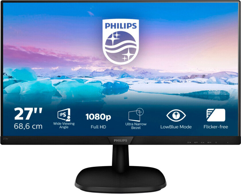 27" Philips V-line 273V7QJAB - 1920x1080 - IPS - Speakers - 5 ms - Skjerm