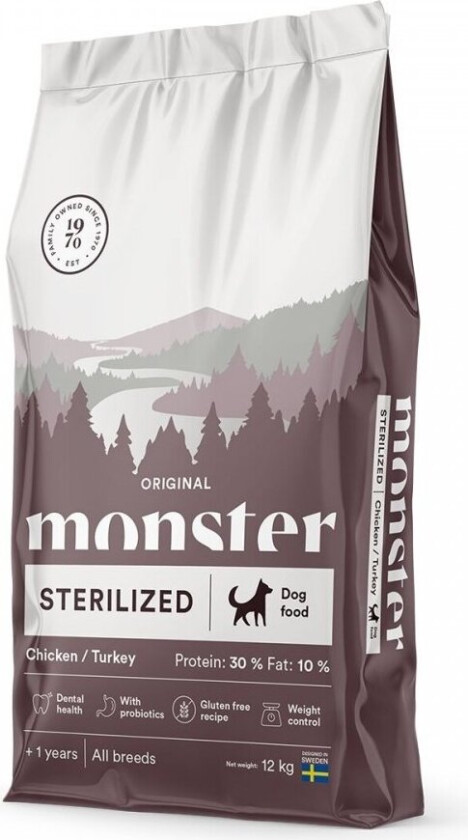 Monster Dog Adult All Breeds Sterilized Chicken & Turkey (12 kg)