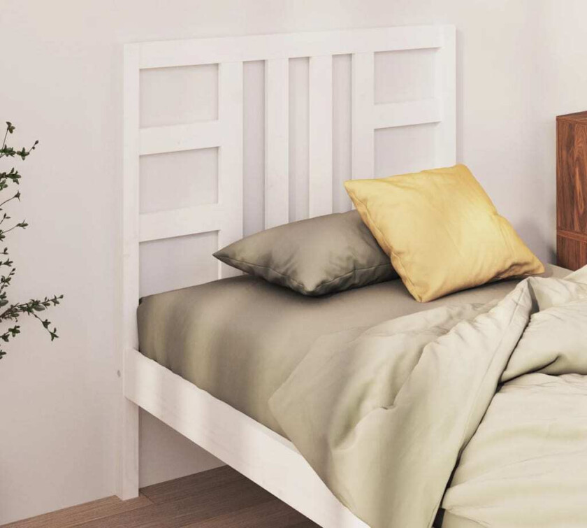 Sengegavl hvit 106x4x100 cm heltre furu