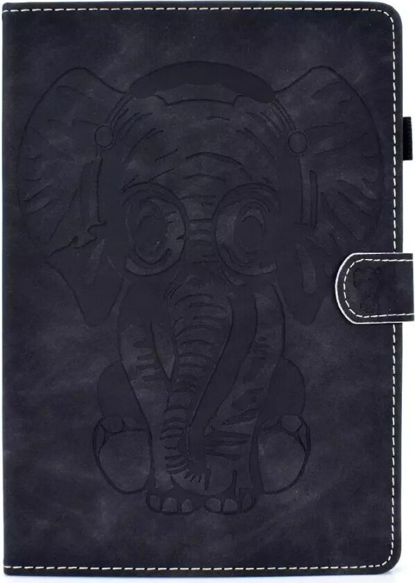 iPad Air (2022/2020) Deksel med Stativfunksjon & Kortholder - Elefant - Svart