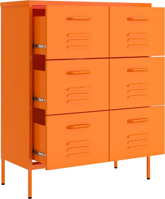 Kommode oransje 80x35x101,5 cm stål