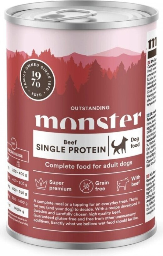 Monster Dog Adult Single Protein Beef 400 g