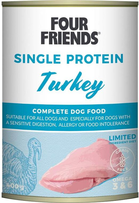 Four Friends Dog Single Protein Turkey 400 g