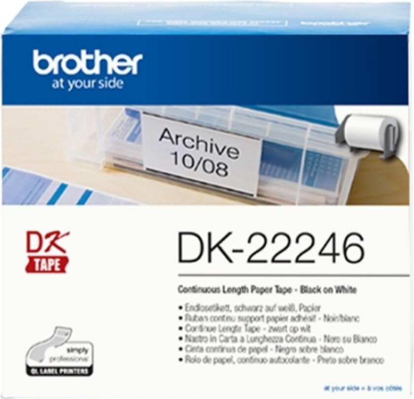 Tape Paper Dk-22246 103mmx30.48m Hvit