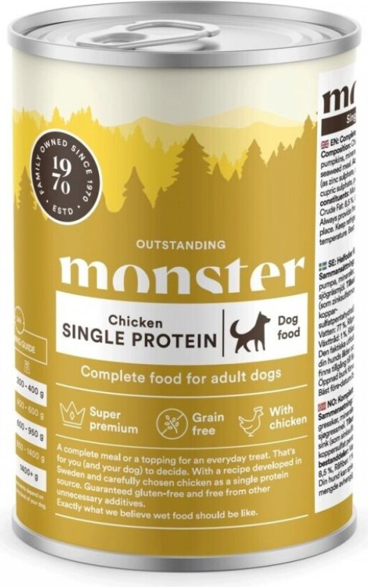 Monster Dog Adult Single Protein Chicken 400 g