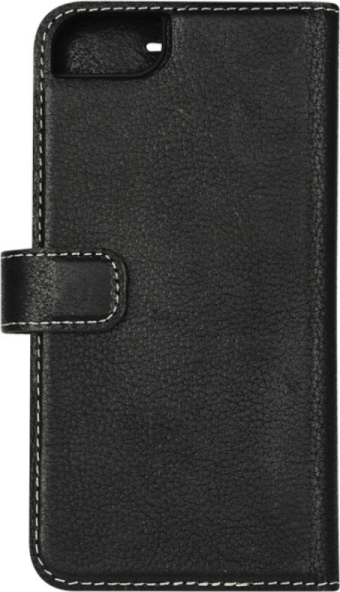iPhone SE (2022 / 2020) / 8 / 7 / 6 / 6s Ekte Skinn Flip Deksel 2-i-1 med Kortholder - Sort
