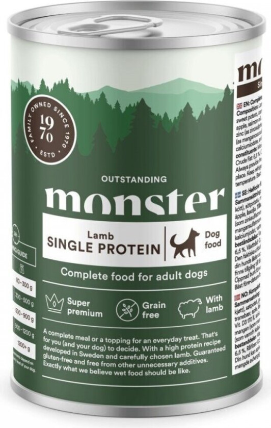 Monster Dog Adult Single Protein Lamb 400 g