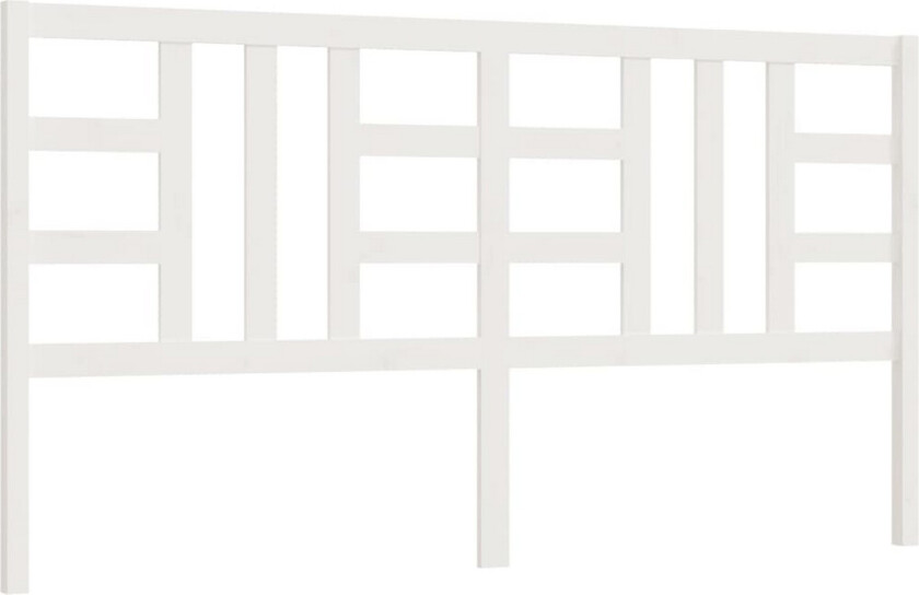 Sengegavl hvit 206x4x100 cm heltre furu