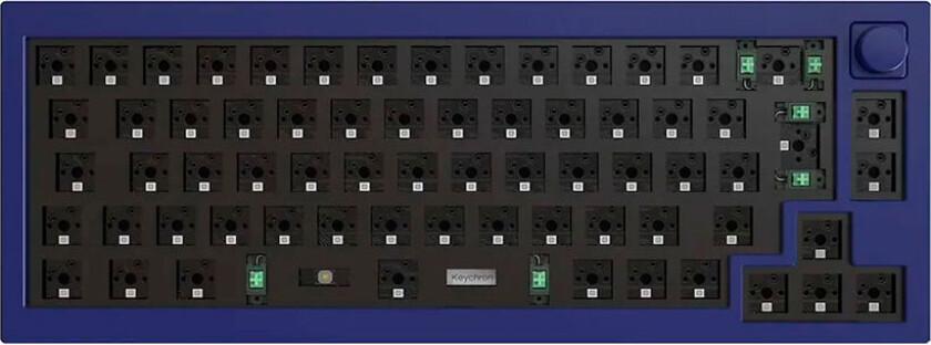 Q2 QMK Custom Knob version - Barebone ISO - Gamingtastatur - Uten numpad - Blå