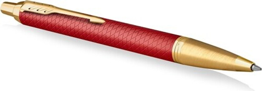 IM Ballpoint Pen | Premium Red Lacquer with Gold Trim | Medium Point with Blue Ink Refill | Gift Box