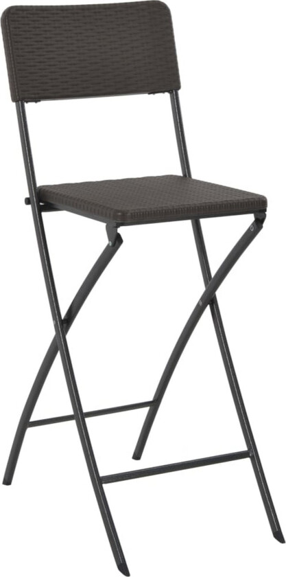 Sammenleggbare barstoler 2 stk HDPE og stål brun rottingstil