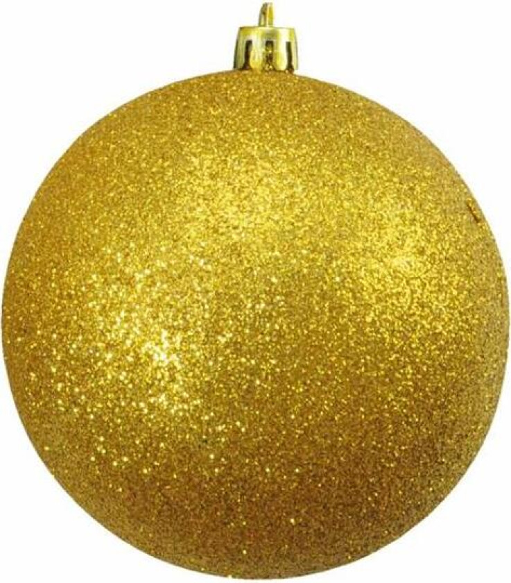 Julekule 10cm, Gull, glitter 4x