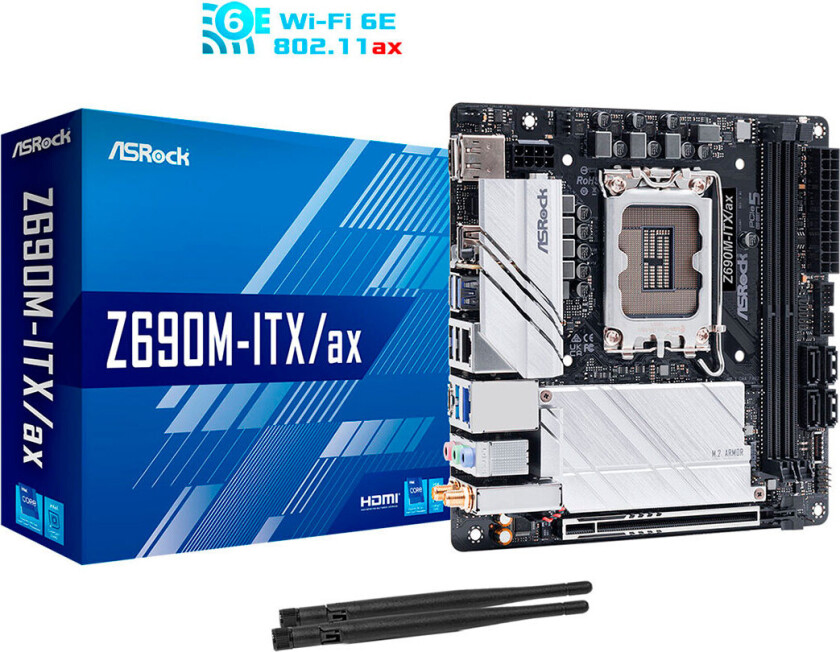 Z690M-ITX/ax Hovedkort - Intel Z690 - Intel LGA1700 socket - DDR4 RAM - ATX