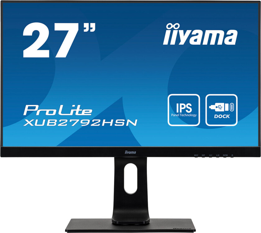 27" iiyama ProLite XUB2792HSN-B1 FHD 75Hz USB 65W Hub LAN Speakers - 4 ms - Skjerm