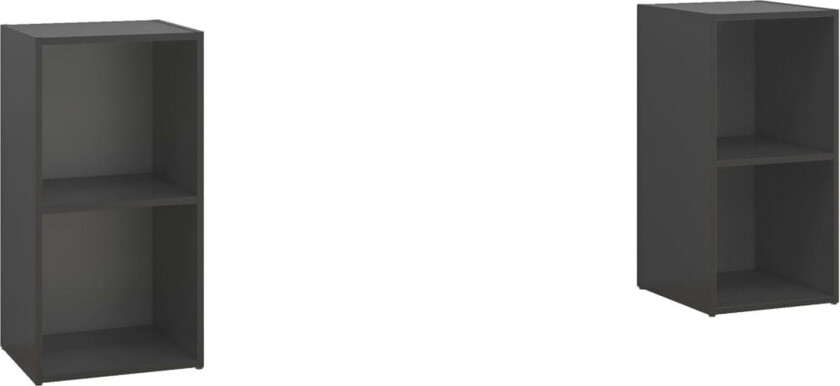 TV-benker 2 stk grå 72x35x36,5 cm sponplate