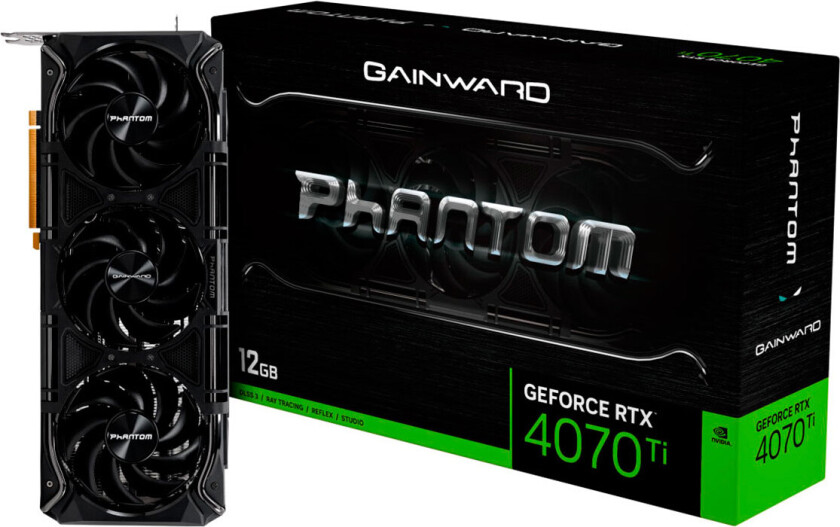 Gainward RTX4070Ti Phantom grafikkort - NVIDIA GeForce RTX 4070 Ti - 12 GB GDDR6X