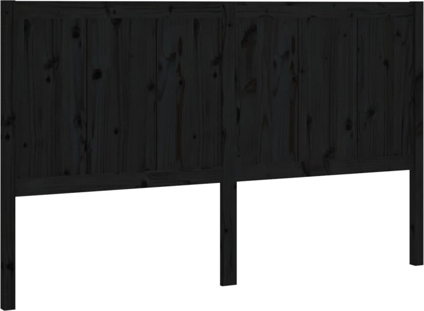 Sengegavl svart 205,5x4x100 cm heltre furu
