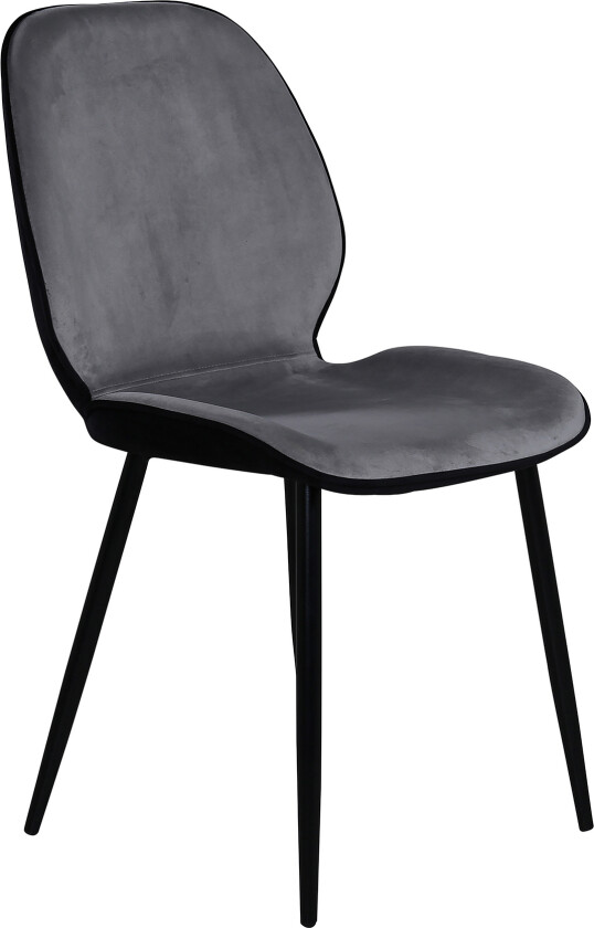 Bilde av Emma spisestuestoler velour grå,svart.