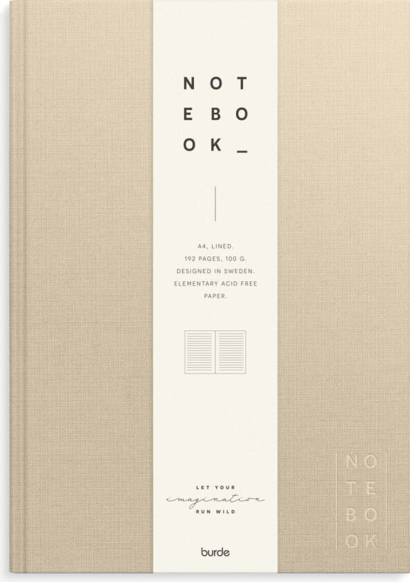 Skrivebok A4 Linjer Beige