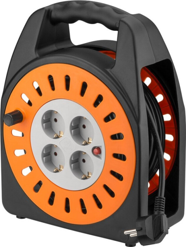 Cable reel 25 m orange-black - with 4 protective