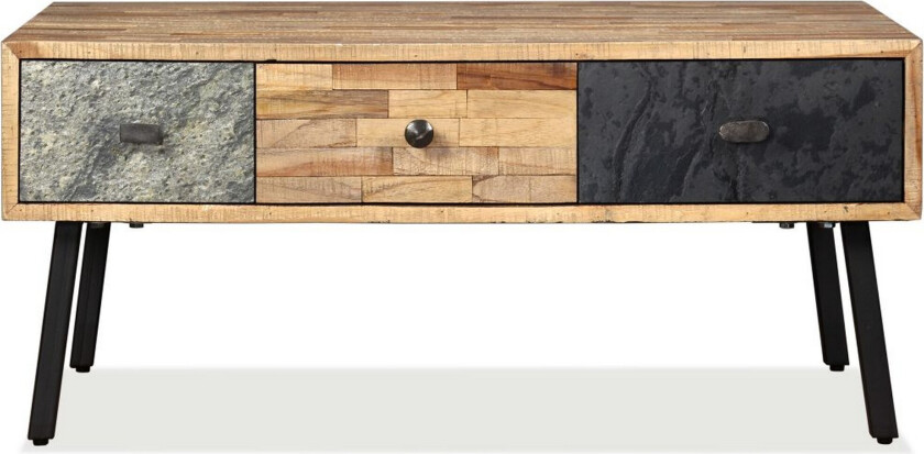 Sofabord gjenvunnet heltre teak 90x65x40 cm