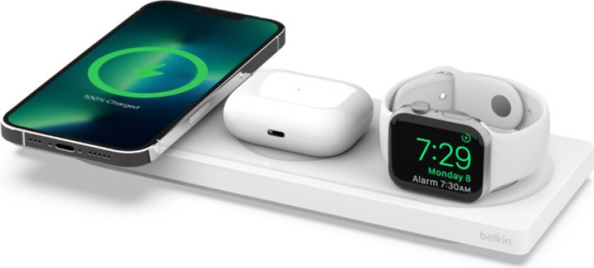 Bilde av 3-i-1 Wireless Charging Pad With Magsafe Hvit