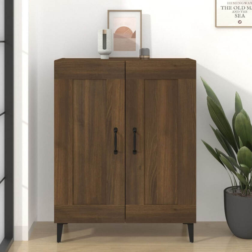 Skjenk brun eik 69,5x34x90 cm konstruert tre