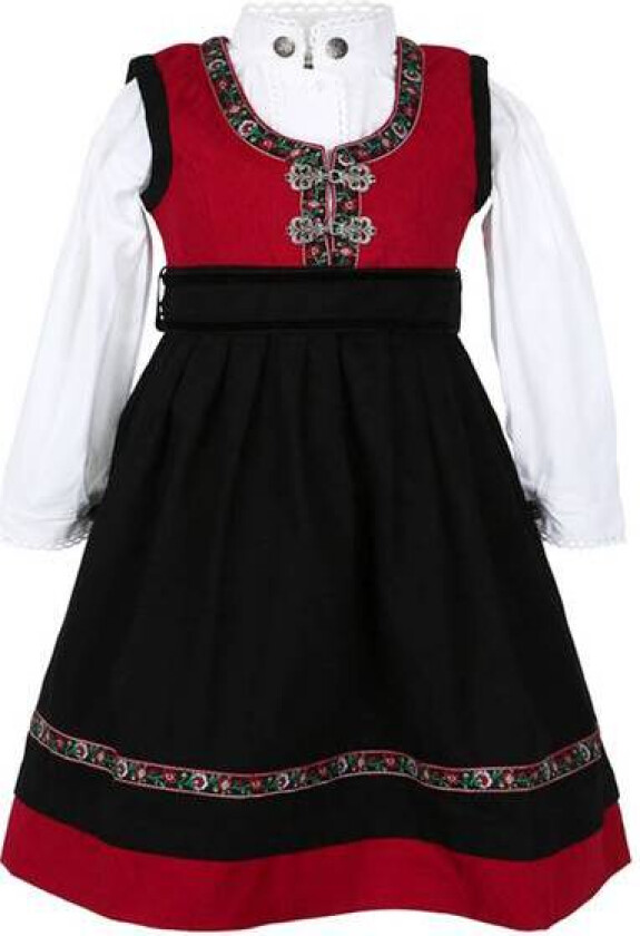 Bunad / Festdrakt Med Skjorte Til Baby Jente Rød