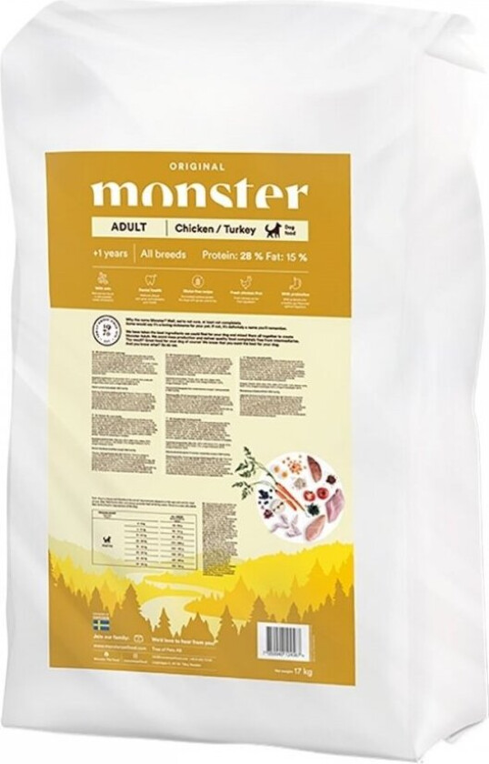 Monster Dog Adult All Breed Chicken & Turkey (17 kg)