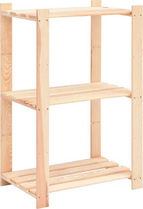 Lagringshyller 3 etasjer 10stk 60x38x90cm heltre furu 150kg