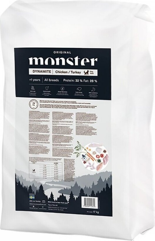 Monster Dog Adult All Breeds Dynamite Chicken & Turkey (17 kg)
