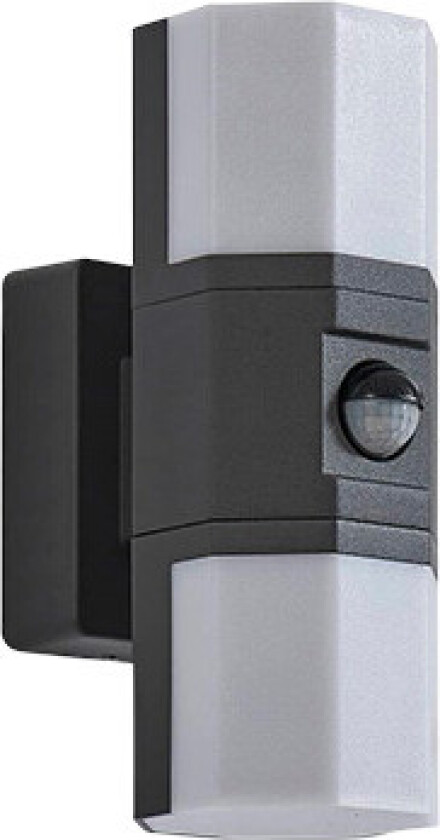 LED utendørs vegglampe Alaric, aluminium, mørkegrå, sensor