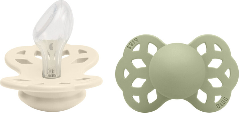Pacifier Infinity Anatomical Silicone Ivory/Sage Size 2 2pcs