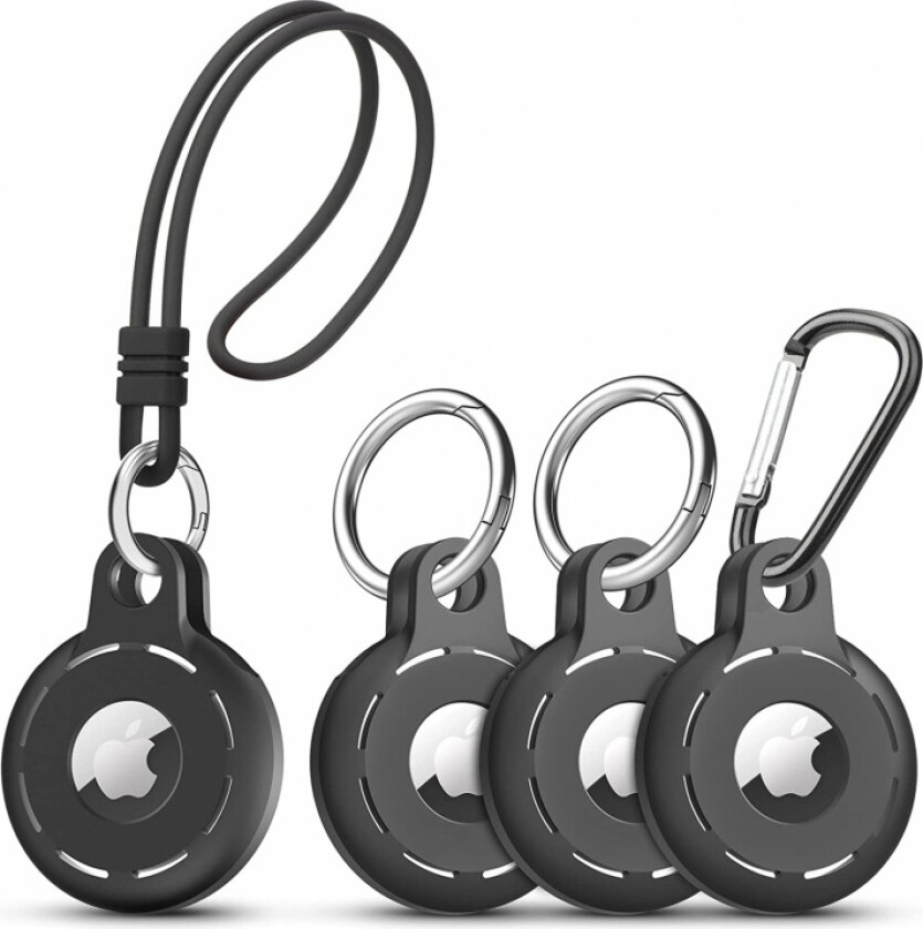 Nøkkelring for Apple AirTag 4-pakke, Svart