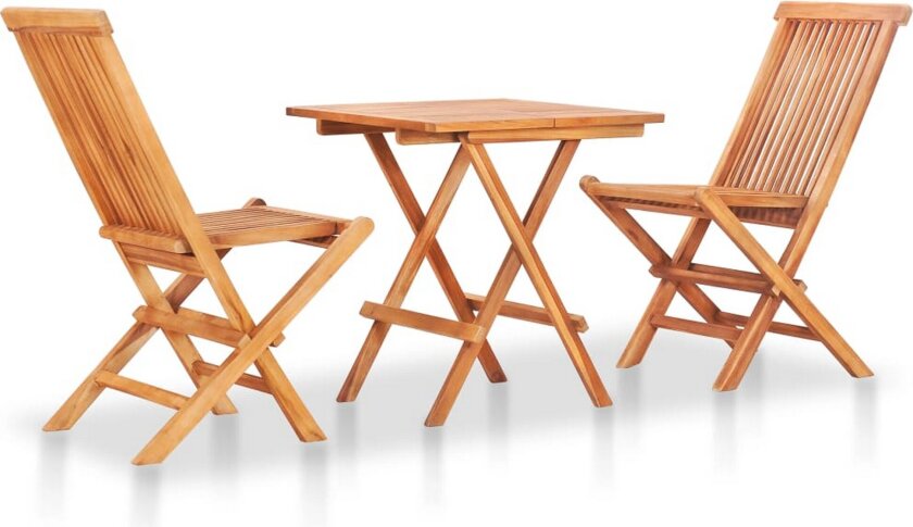Sammenleggbart bistrosett 3 deler heltre teak
