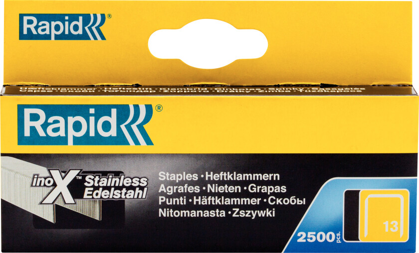 Nr 13 Fintrådstift Rustfritt stål 2500-pakn. 6 mm