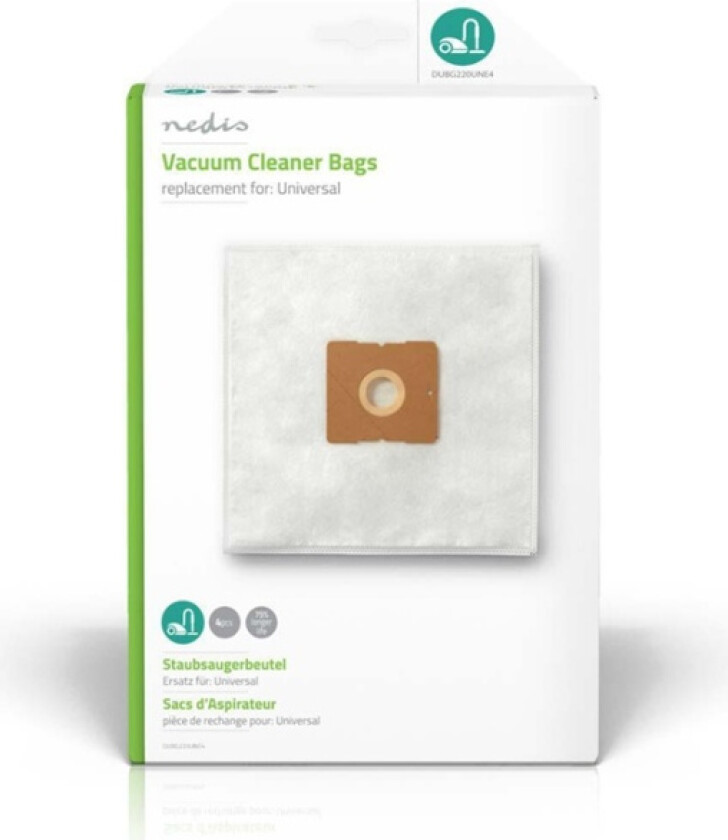 Støvsugepose- | 4 stk. | Syntetisk | Mest solgt for: Universal | Hvit